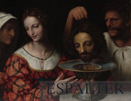 Cuadro de santo decapitado antiguo, compra venta de cuadros de santos antiguos, comprador de pinturas de santos del siglo XVI XVII XVII