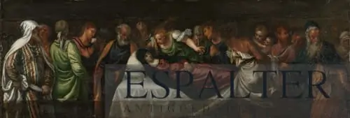 Cuadro con escena de la muerte de La Virgen, siglo XVIv, compramos pinturas antiguas de La Virgen al mejor precio