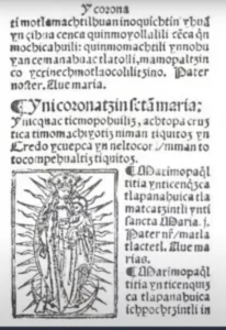 Relación del grabado del libro de Pedro de Gante con la imagen del cuadro antiguo 
